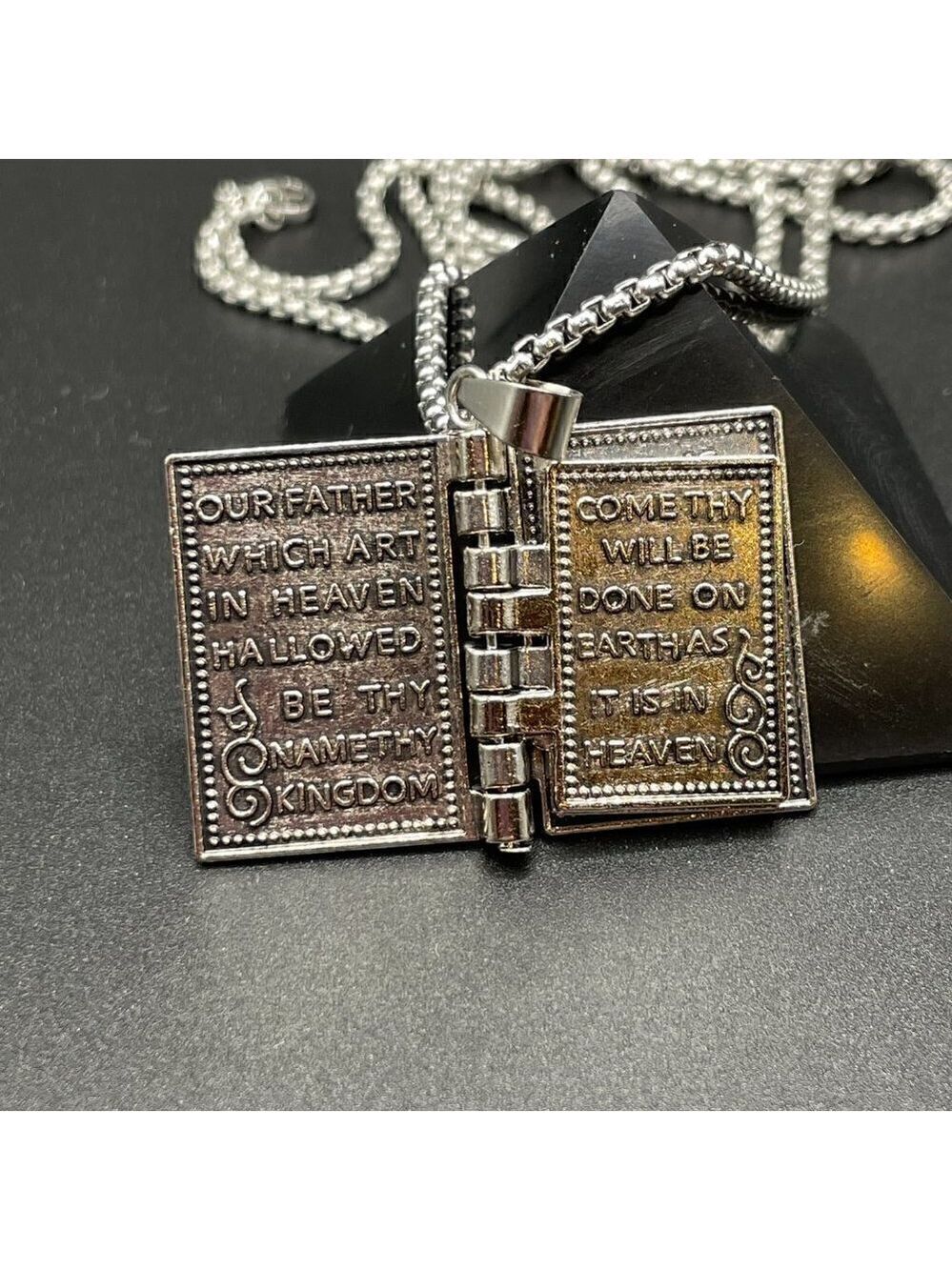 Holy Bible with The Lord's Prayer Necklace / Pendant #858 - Picture 12 of 16